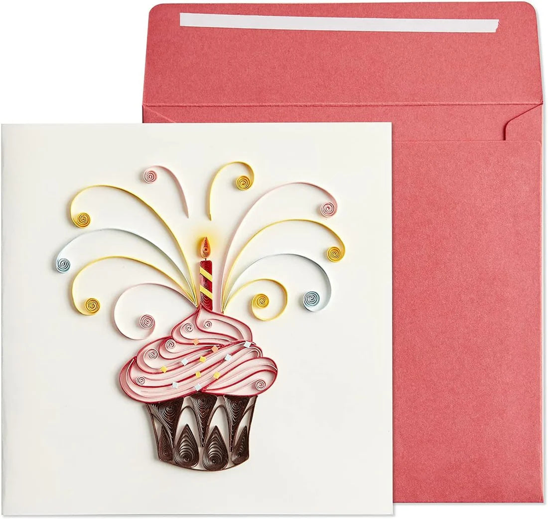 Birthday Card-Quilled Cupcake
