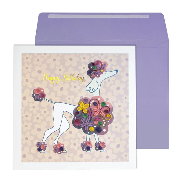 Birthday Card-Quilled Poodle