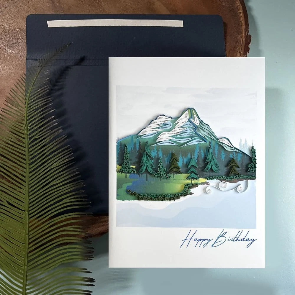 Quilled Mountain Birthday Card