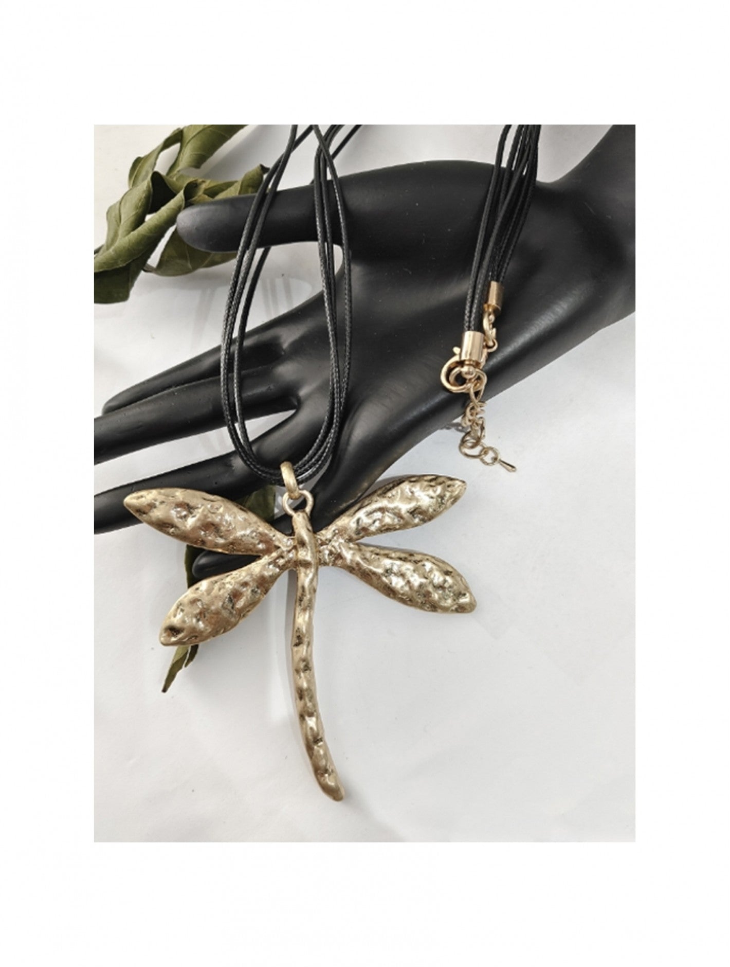 Rope Necklace with Dragonfly in Gold