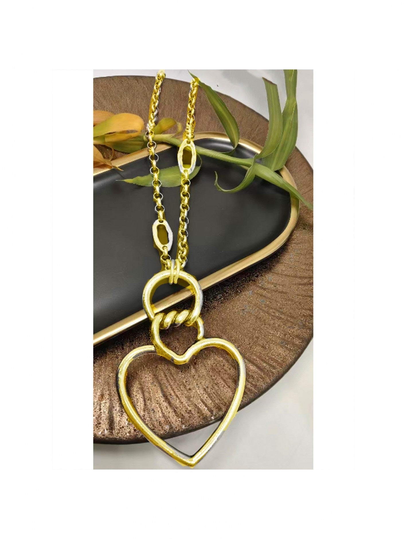Heart Iron Chain in Gold Tone