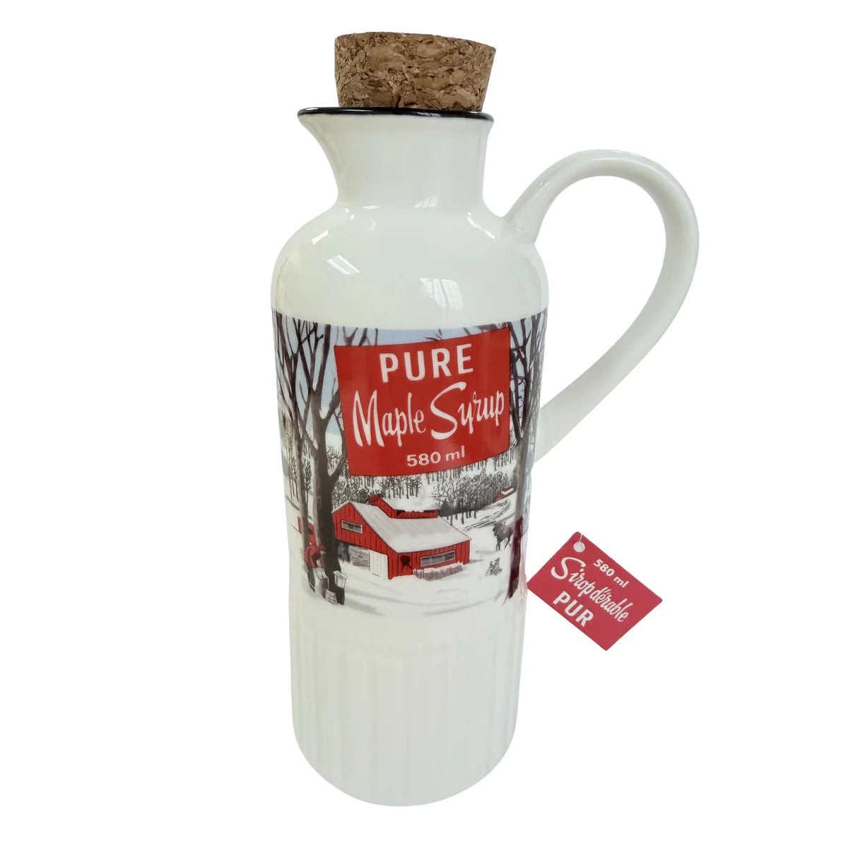 Ceramic Maple Syrup Jug with Wooden Cork Stopper