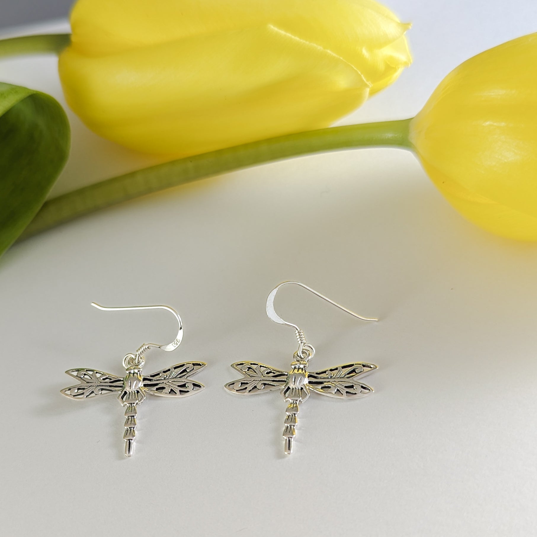 Stencil Dragonfly Earrings