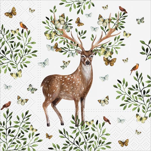 Deer & Foliage Luncheon Napkin