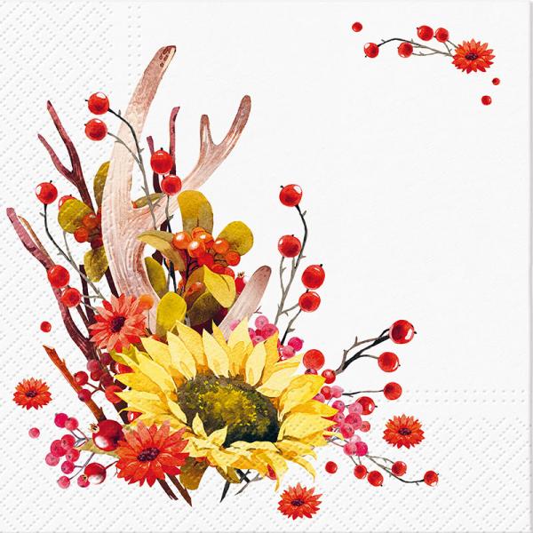 Sunflower Branch Luncheon Napkin