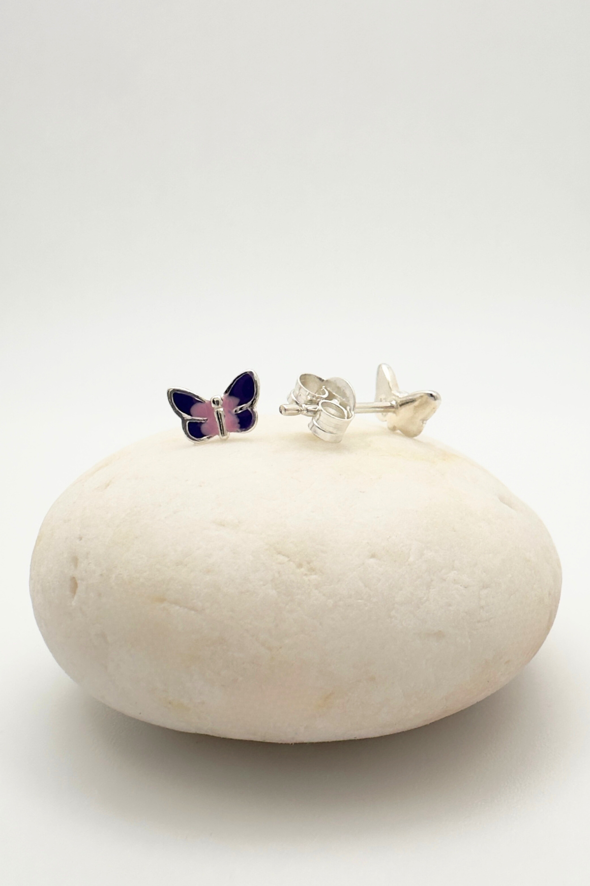 Playful Butterfly Stud in Purple & Pink