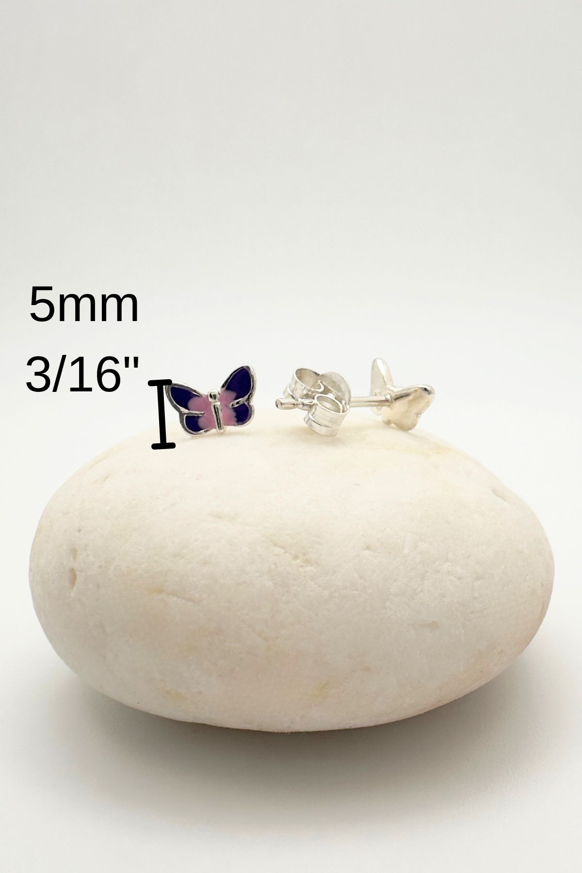 Playful Butterfly Stud in Purple & Pink