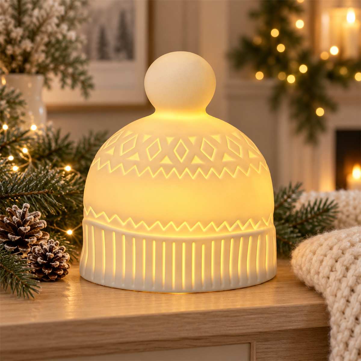 Lighted Matte Porcelain Toque