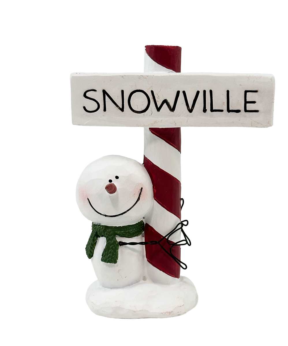 Snowman with Candy Cane Plaque