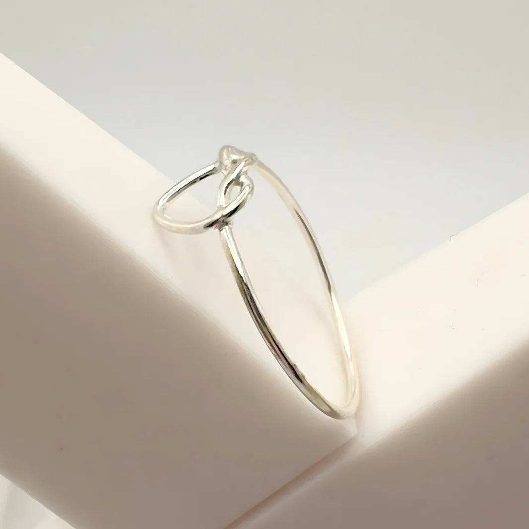 Tied in Love – Delicate Heart Ring in Sterling Silver