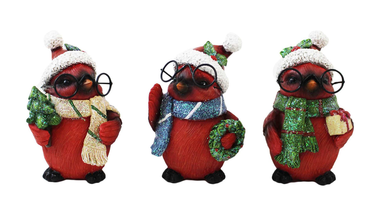Cardinal with Scarf and Glasses