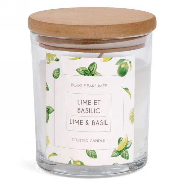 Lime and Basil Glass Candle Jar