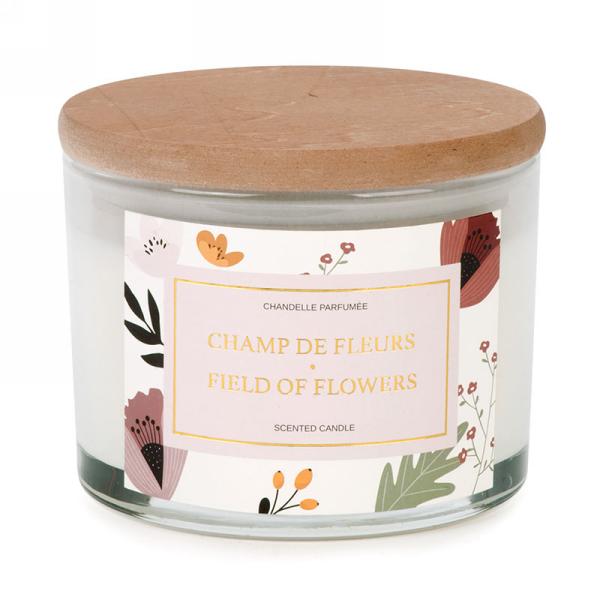 Field of Flowers Glass Candle Jar