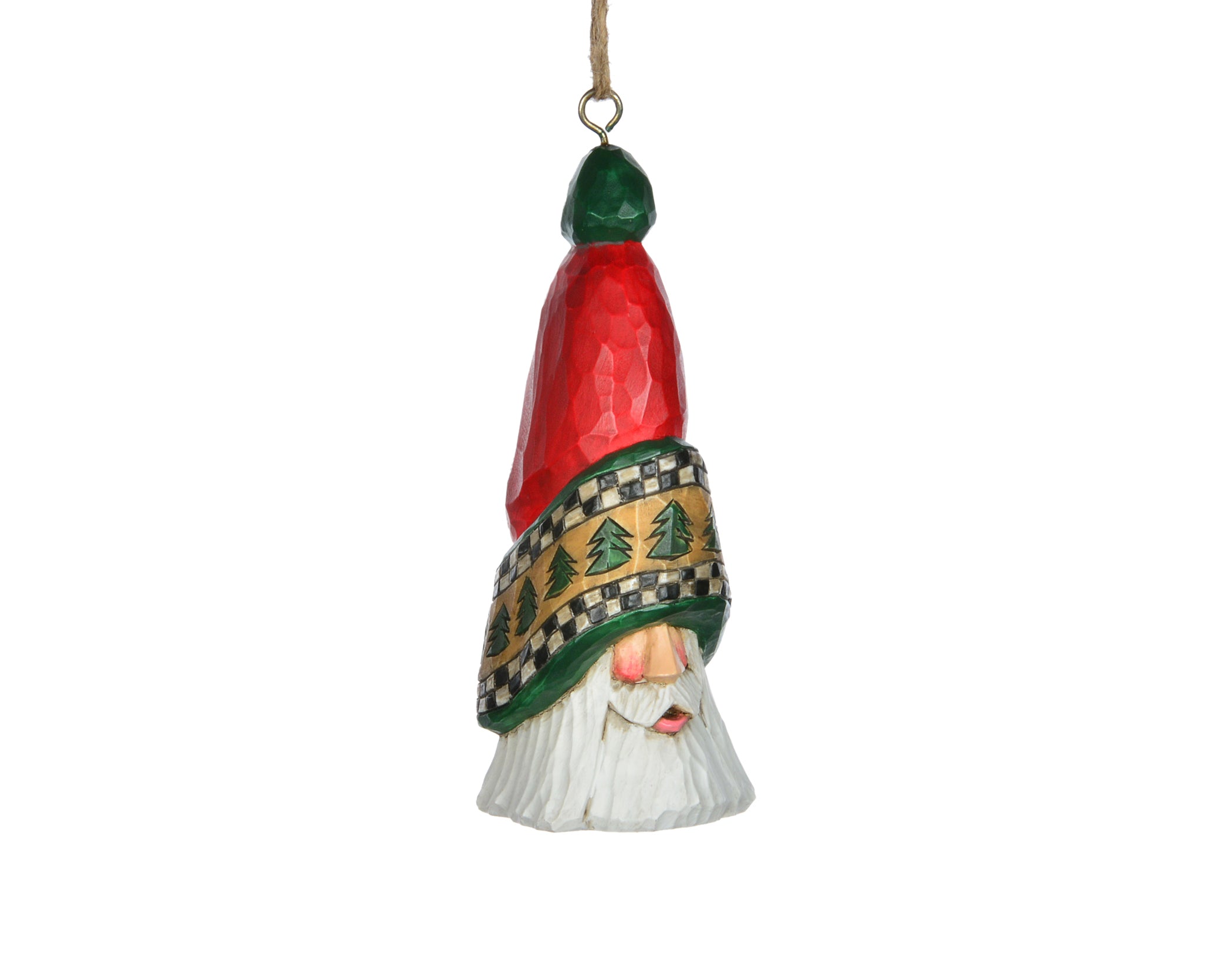 North Star Tall Santa Hat Ornament: Cottage Carvings