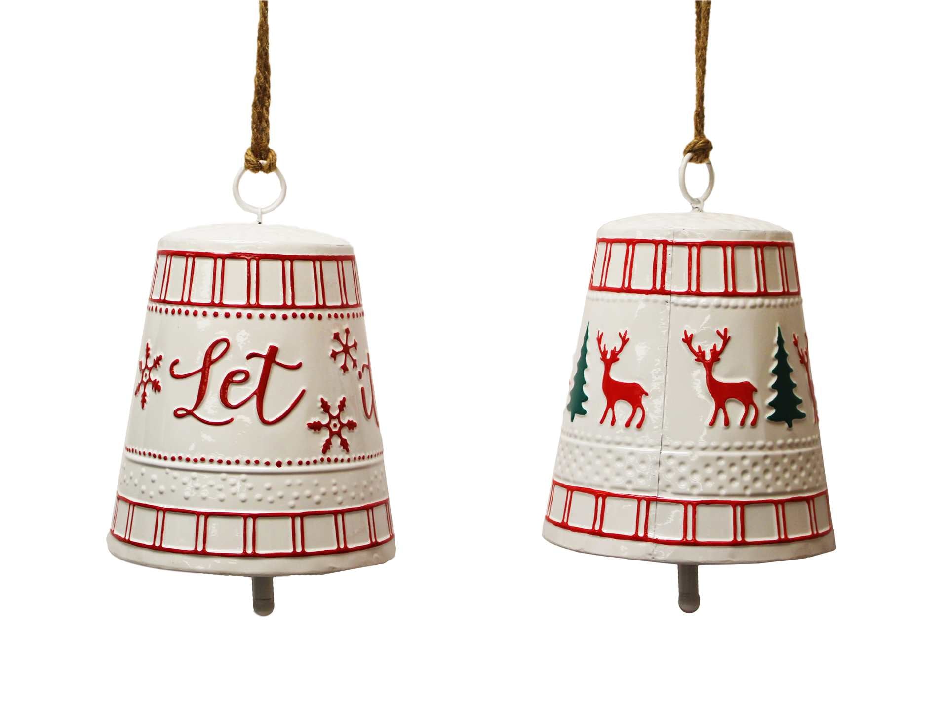 Holiday White Metal Bell