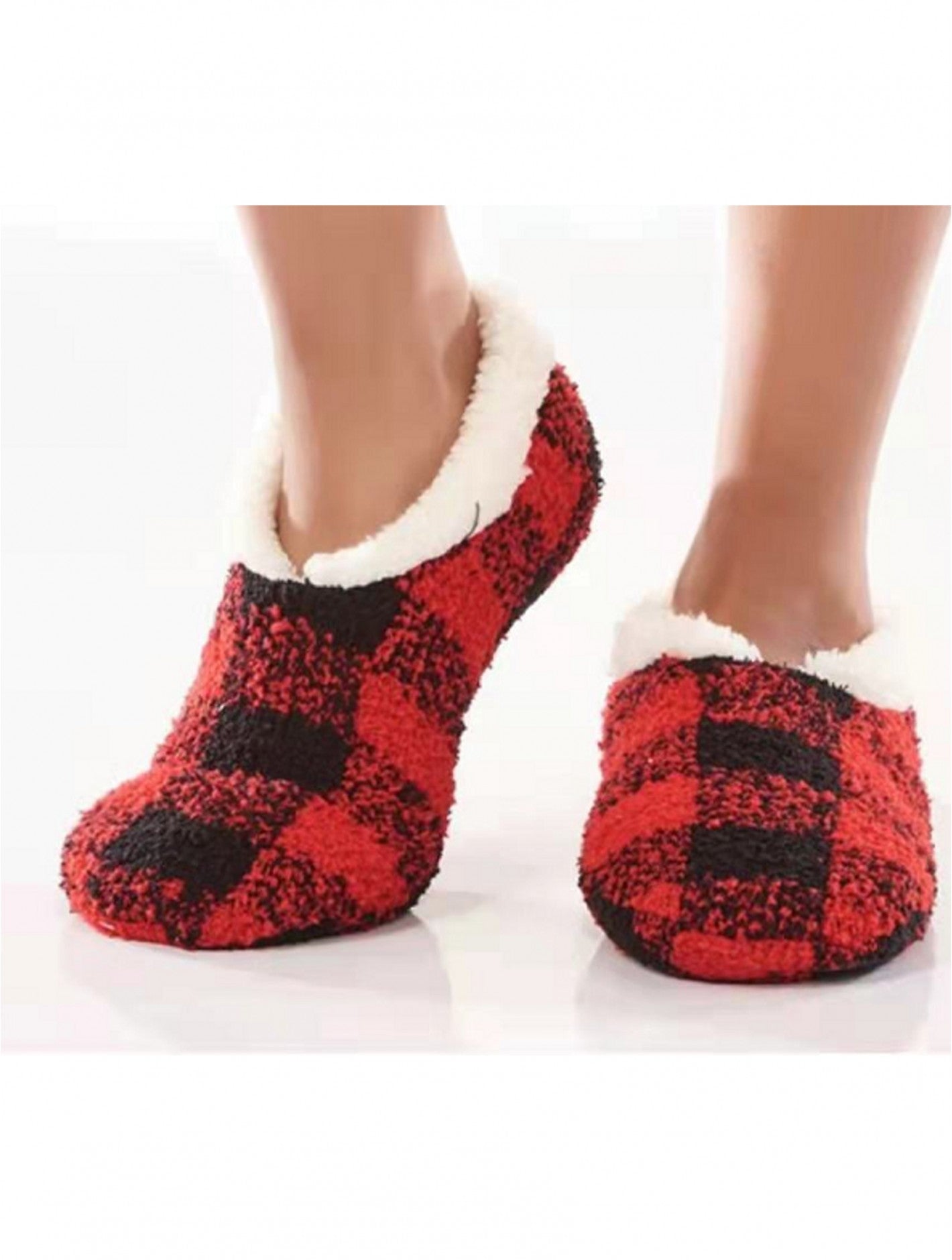 Mom & Kids Matching Buffalo Plaid Indoor Slippers