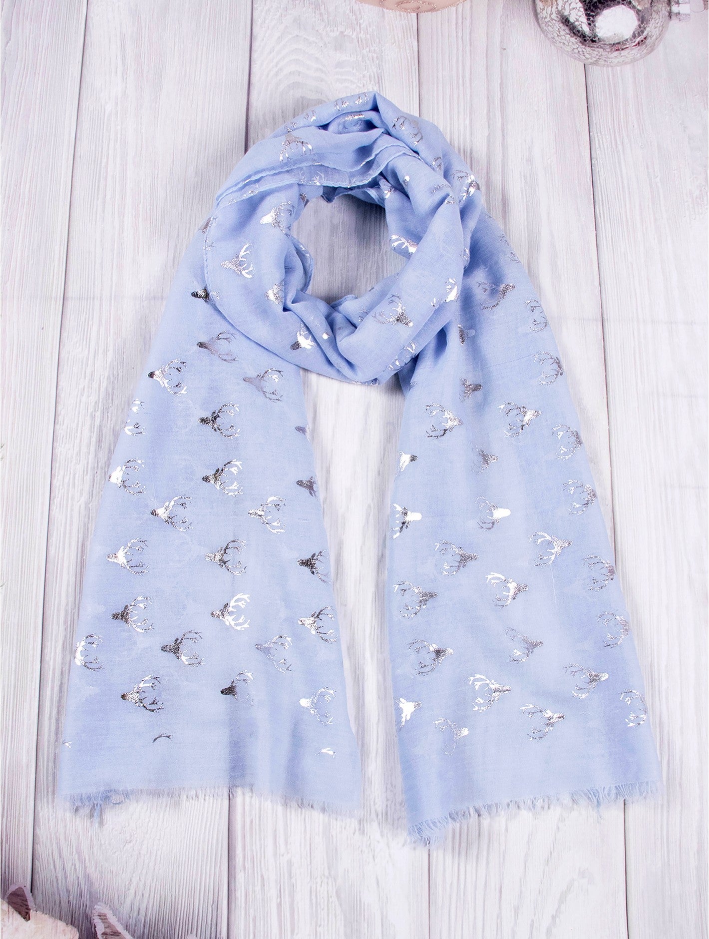 Metallic Deer Print Scarf