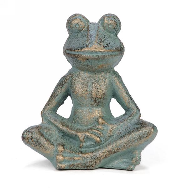 Grey Metal Yoga Frog