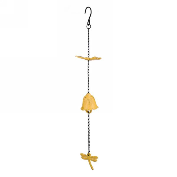 Yellow Metal Bell & Dragonfly Wind Chime