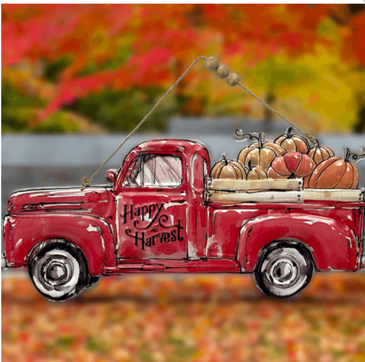 Happy Harvest Red Truck