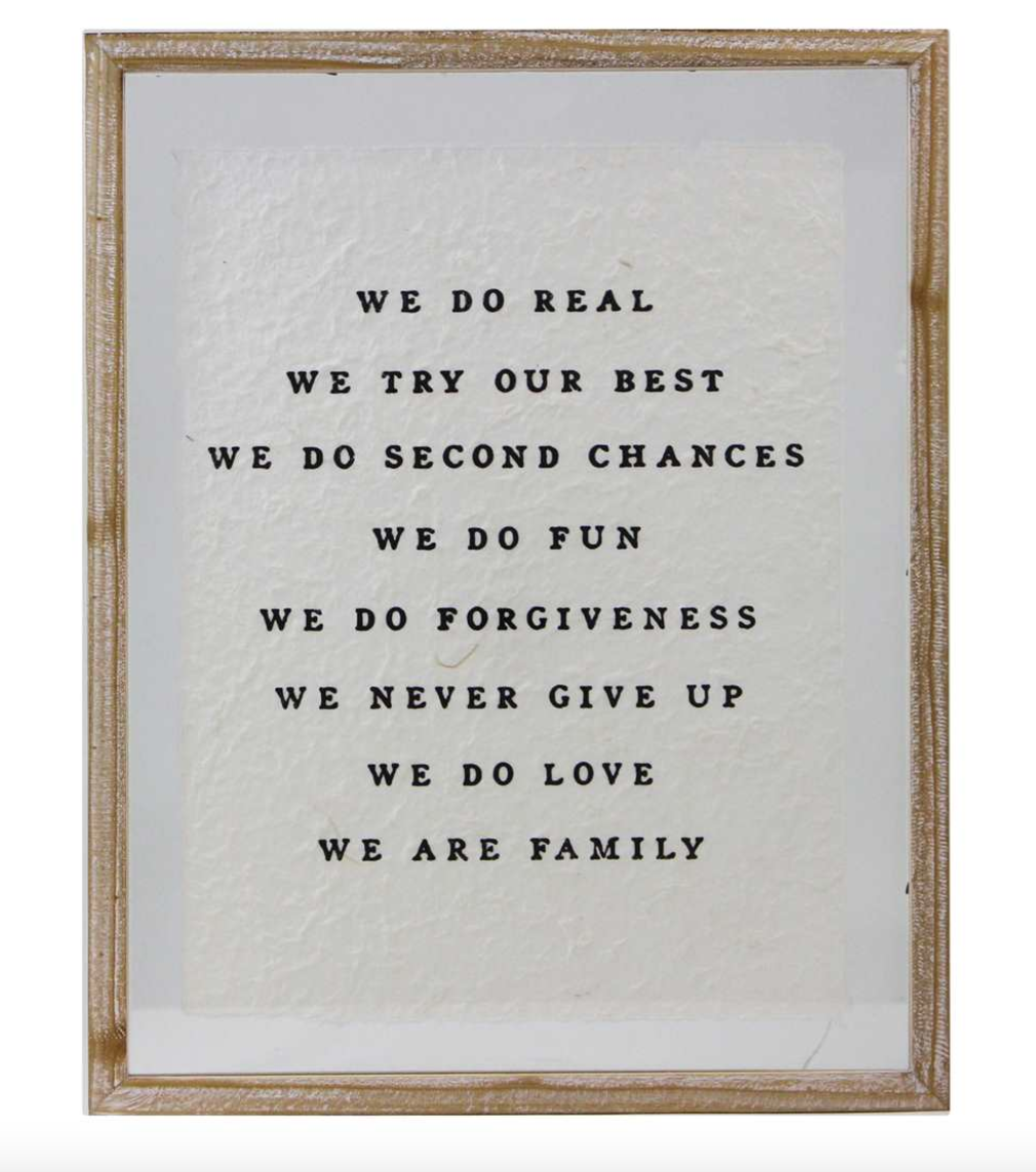 We Are Family on Parchment (Framed)