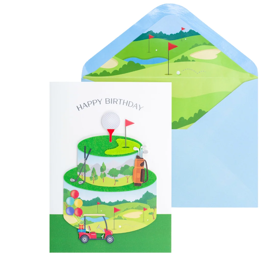 Golf Cake Birthday Card