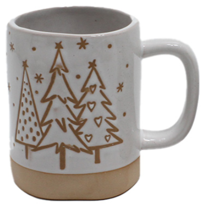 Pottery Style Christmas Mugs