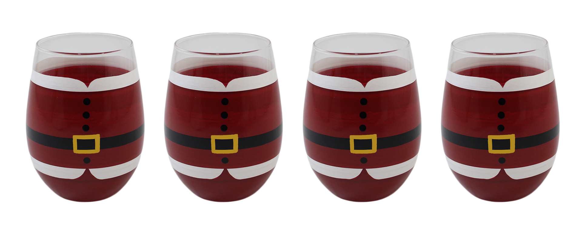Santa Stemless Wine Glass