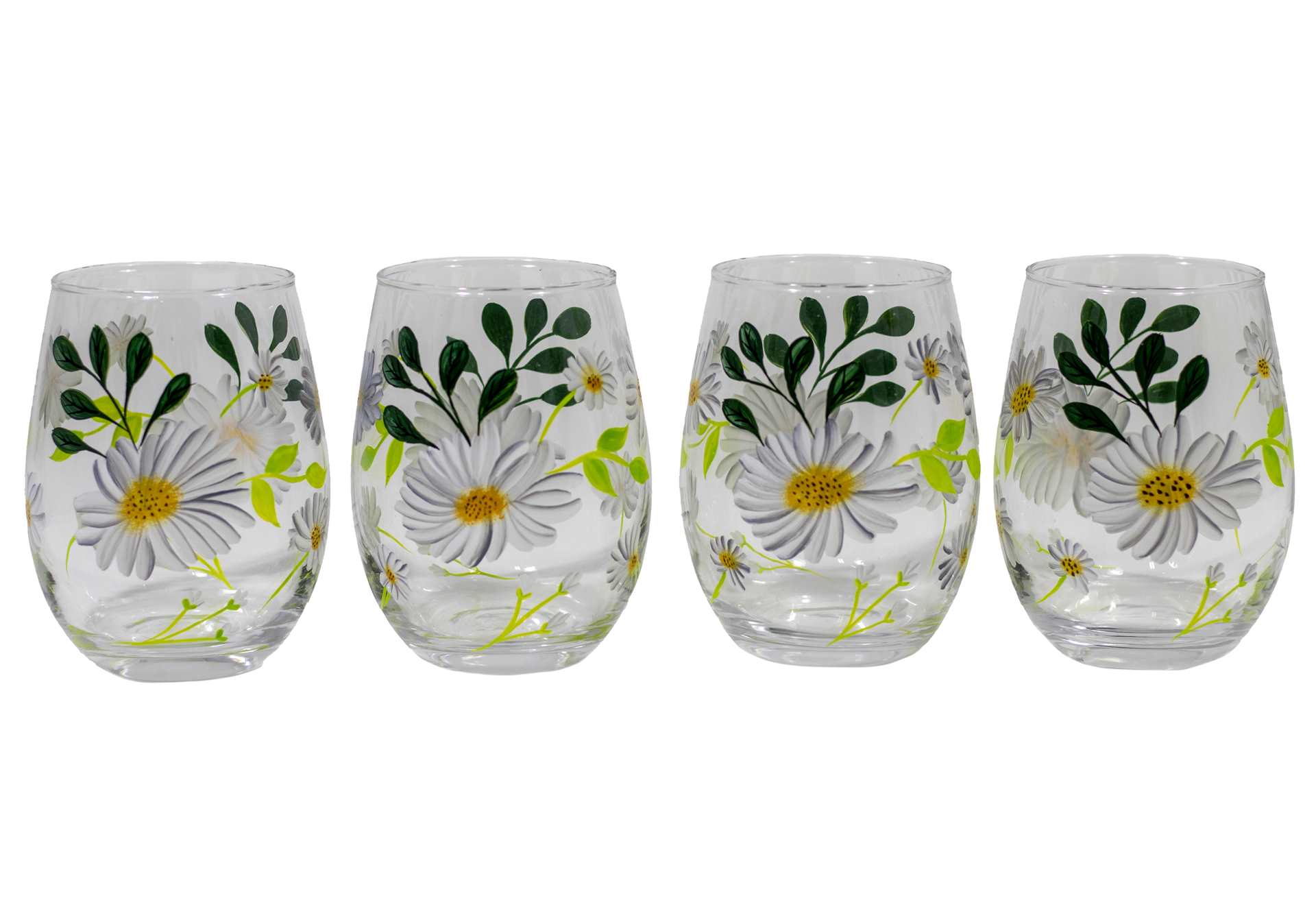 Flower Stemless Wine Glass