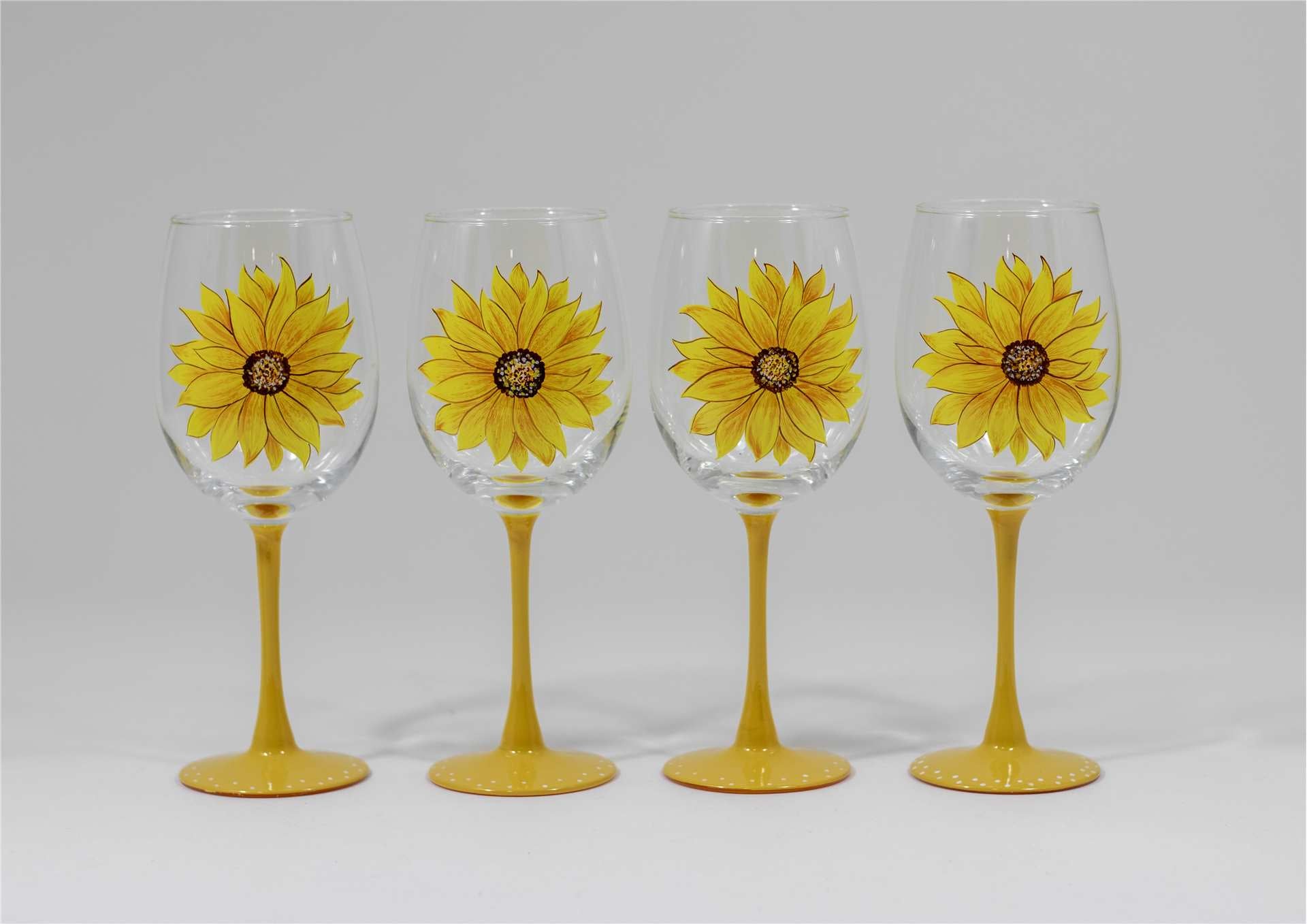 Sunflower Wine Glass