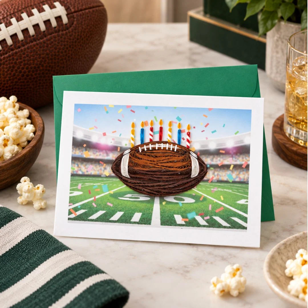 Quilled Football with Candles Birthday Day
