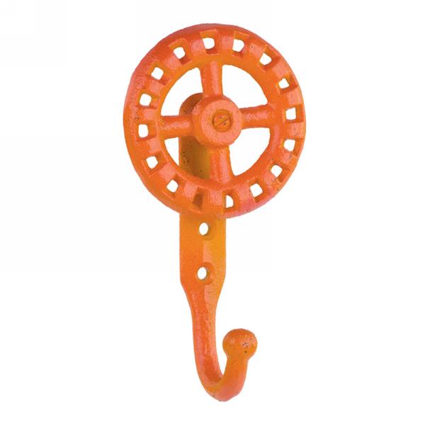 Orange Metal Fire Nozzle Wall Hook