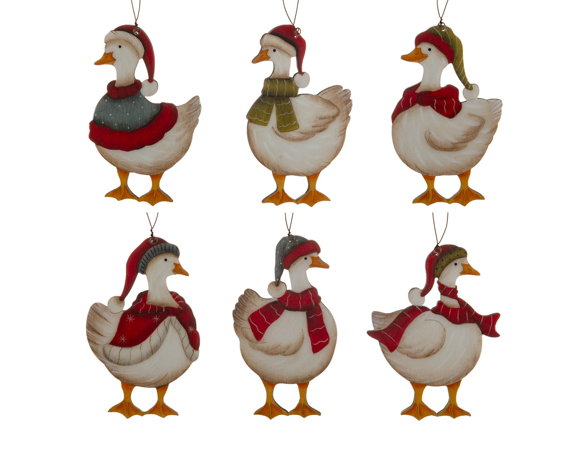 Glossy Christmas Goose Ornament