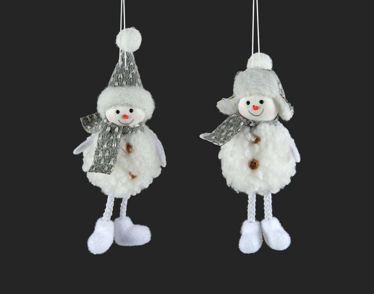 Snowman Ornament with Pink or Grey Accents