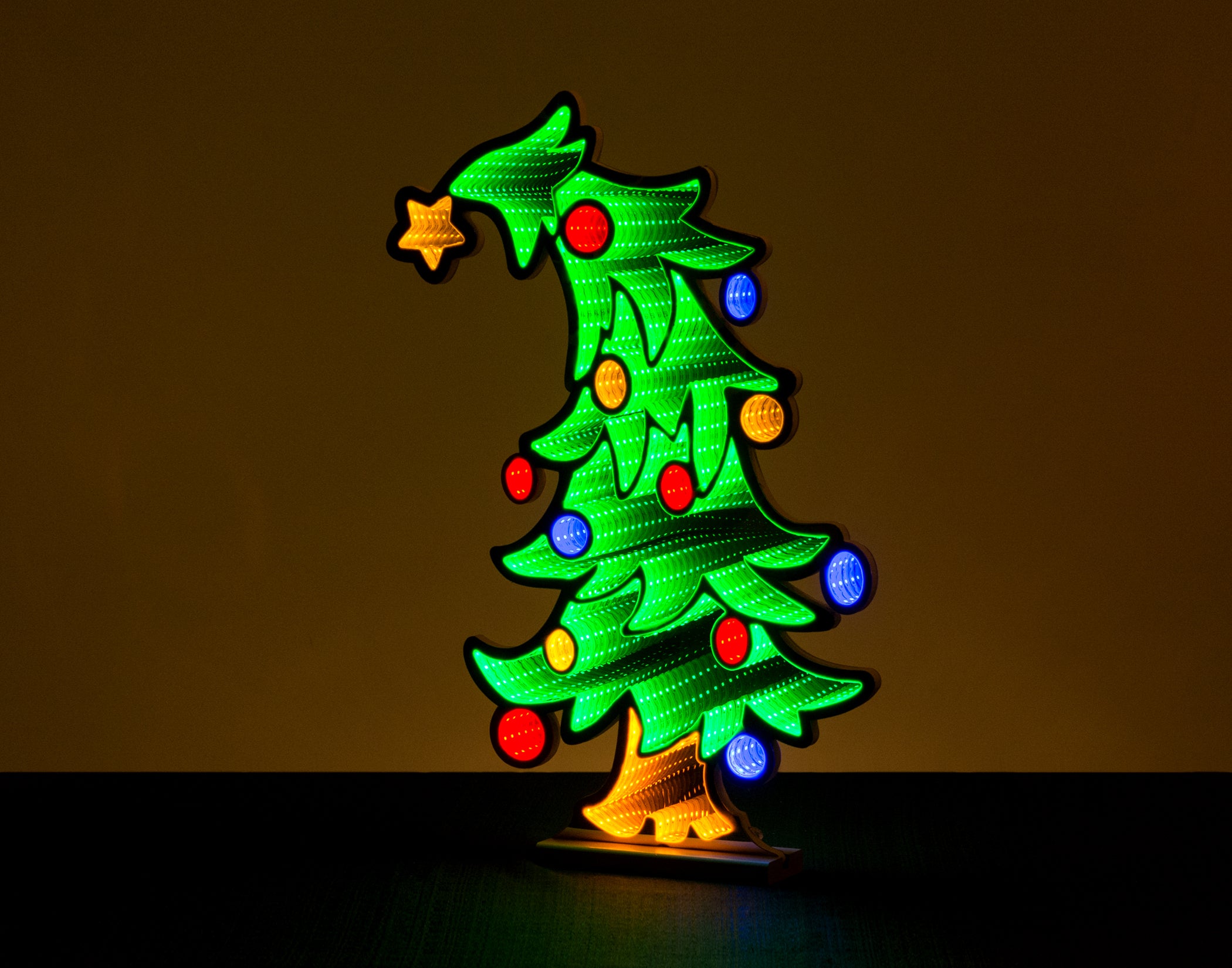 Bent Christmas Tree with Infinity Lights