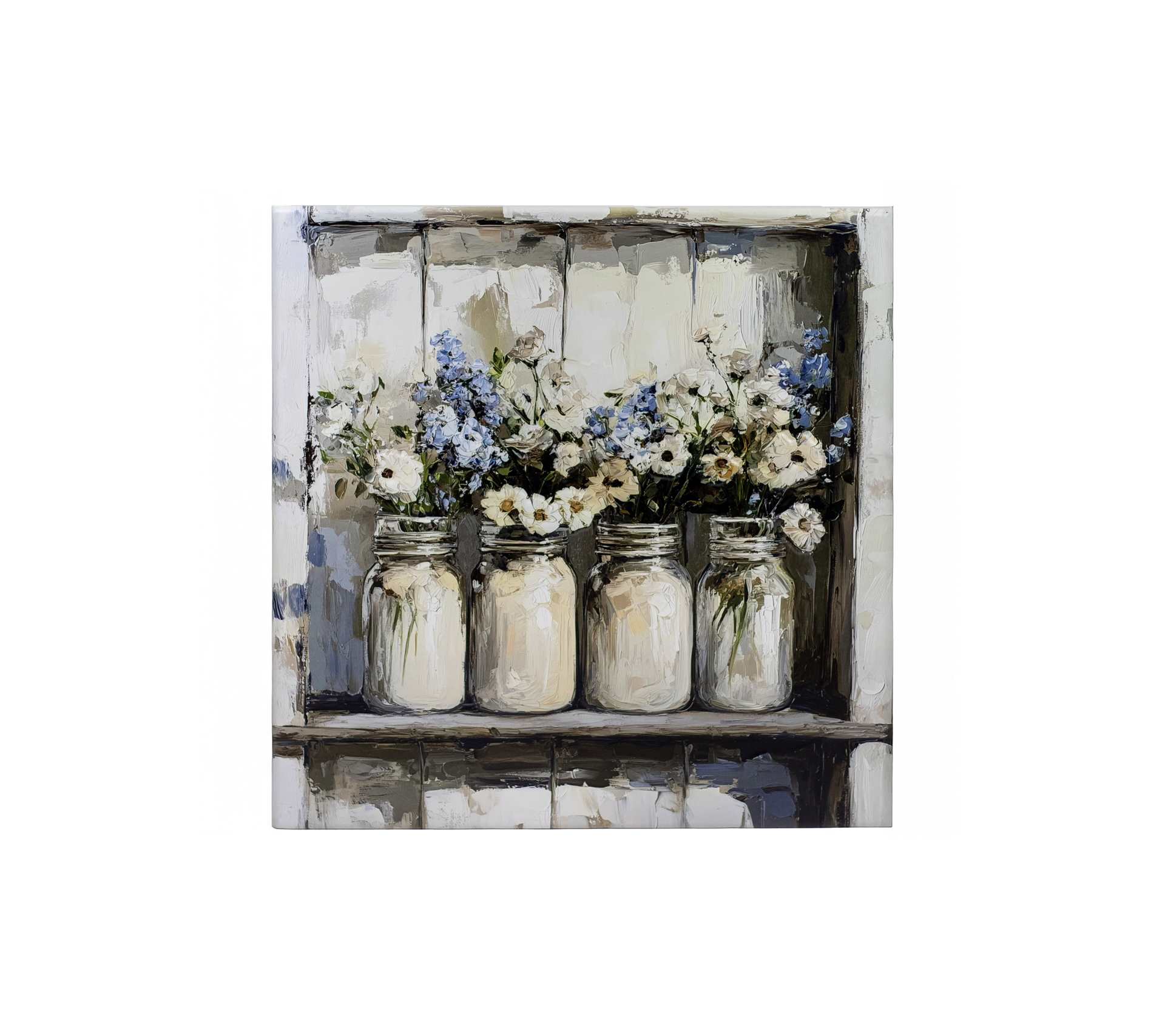 Water Colour Flowers on Metal