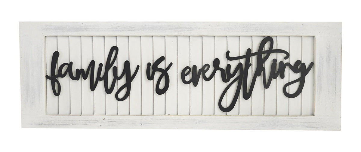 Family is Everything Metal and Wood Sign