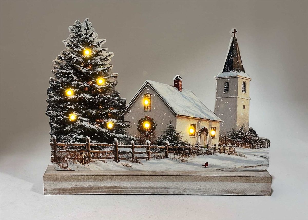Snowy House with Christmas Trees