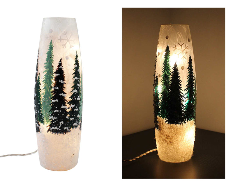 LED Tree Glass Lantern