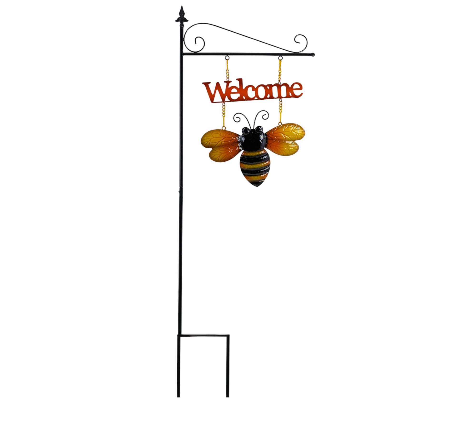 Welcome Garden Stake with Bee