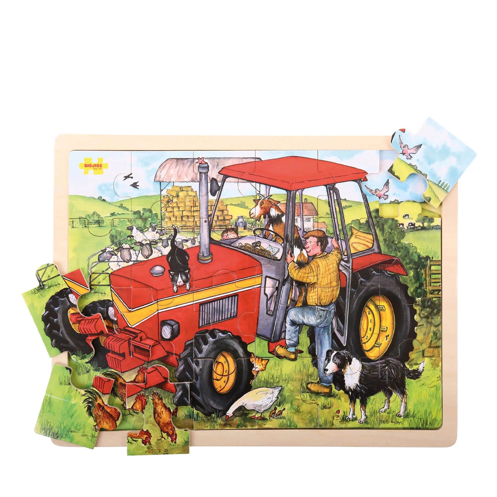 BigJigs 24 Piece Wooden Tractor Puzzle