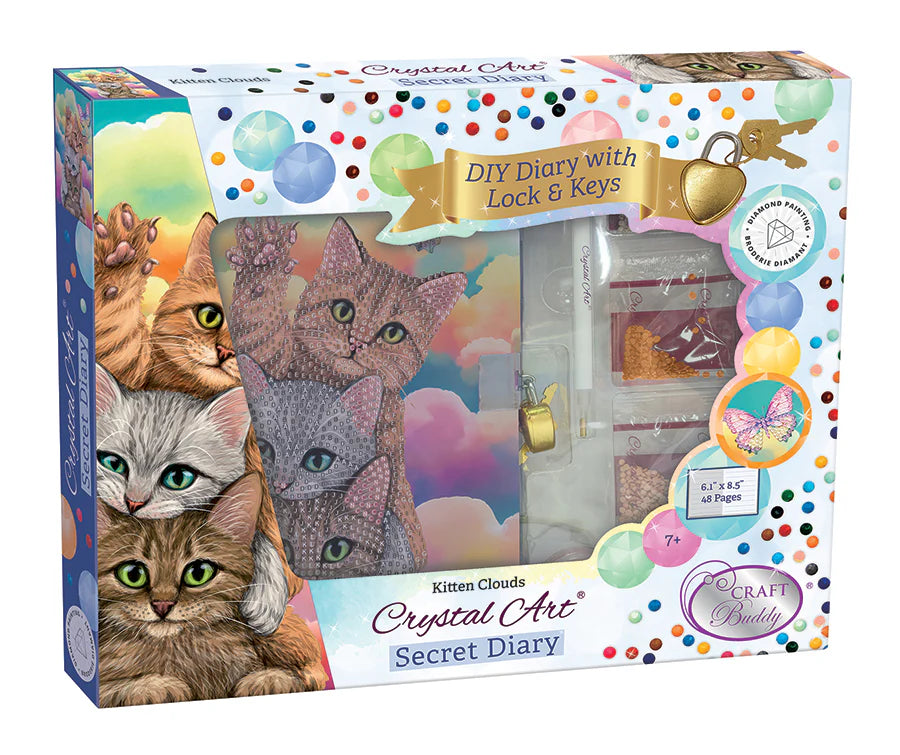 Crystal Art Secret Diary: Kitten Clouds