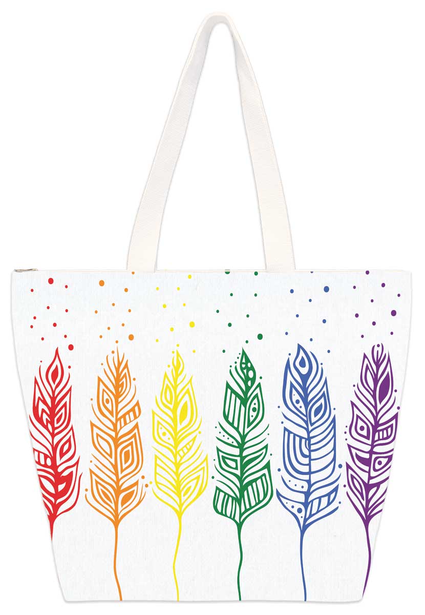 Indigenous Tote - Pride Feathers