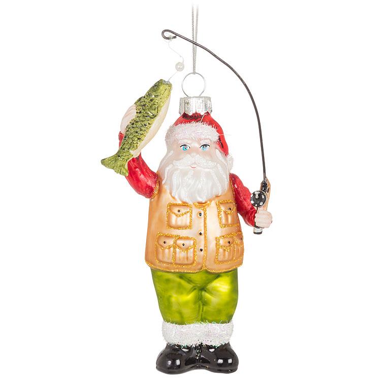 Fisherman Santa Ornament