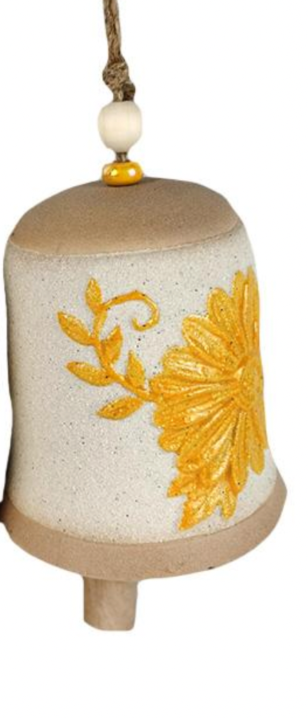 Ceramic Bell-Sunflower Motif