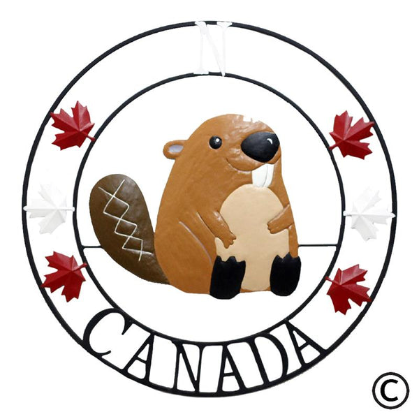 Canada Beaver Circle Wall Art