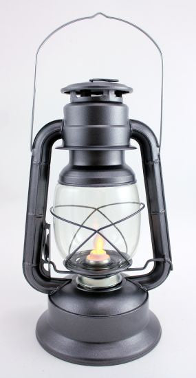 Large Metal Lantern with Realistic Flame