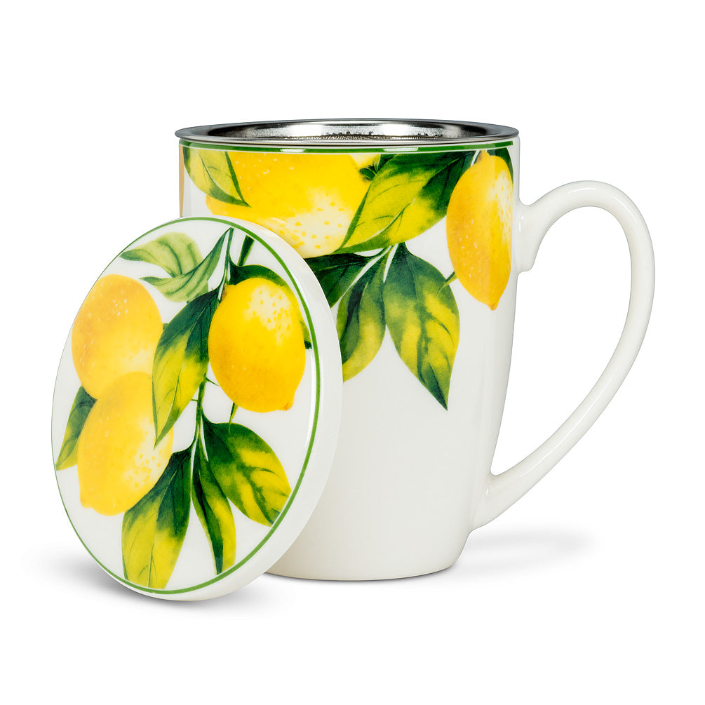 Lemon Tree Covered Mug & Strainer