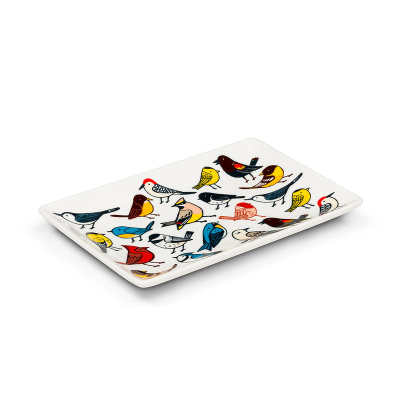 Allover Birds Rectangle Plate