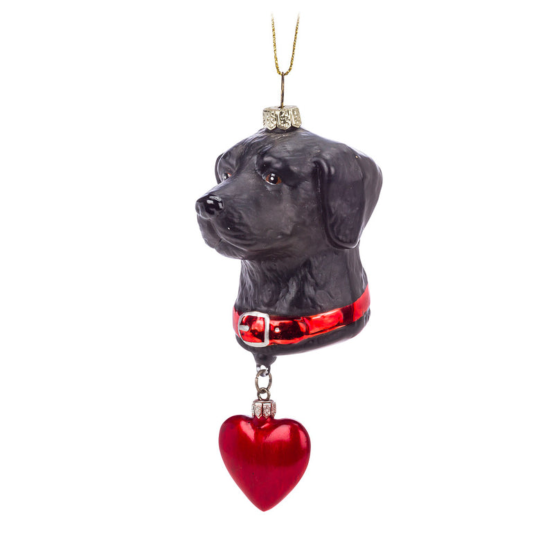 Dog with Heart Ornament